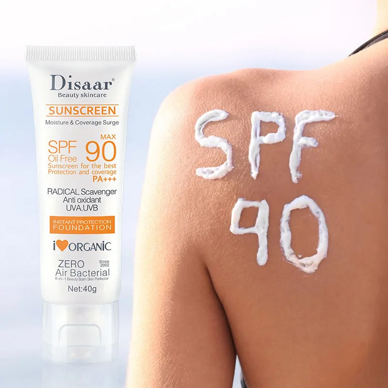 Protetor solar corporal facial à prova d'água spf 90 + uv creme solar protetor solar creme protetor de pele anti sol facial creme de proteção à beira-mar