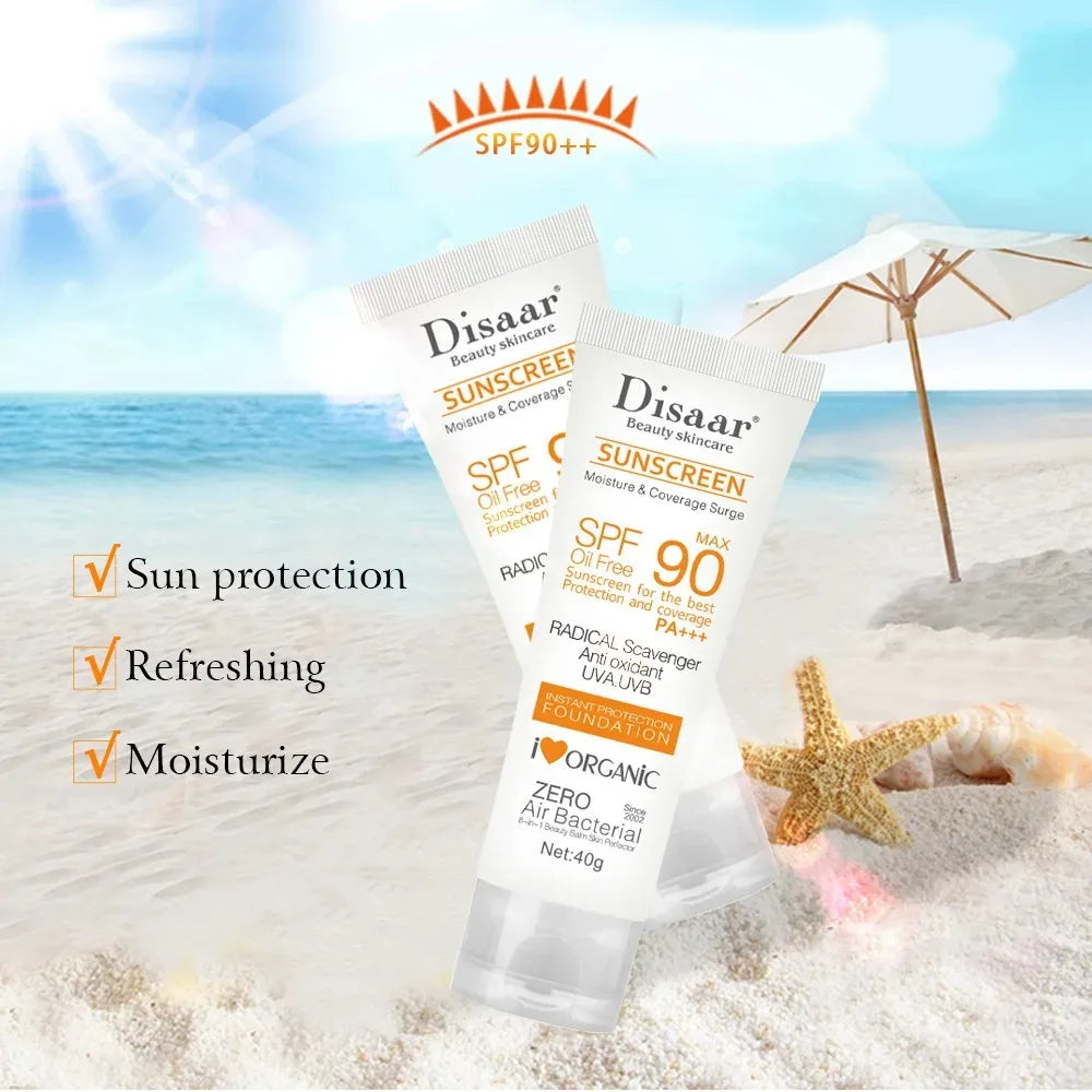 Protetor solar corporal facial à prova d'água spf 90 + uv creme solar protetor solar creme protetor de pele anti sol facial creme de proteção à beira-mar