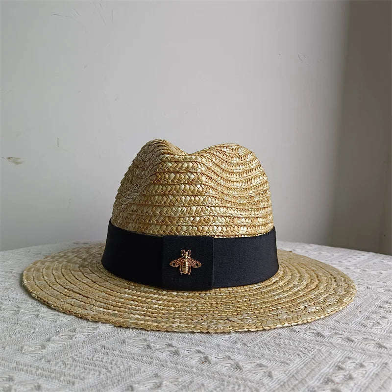 Chapéu de palha feminino respirável