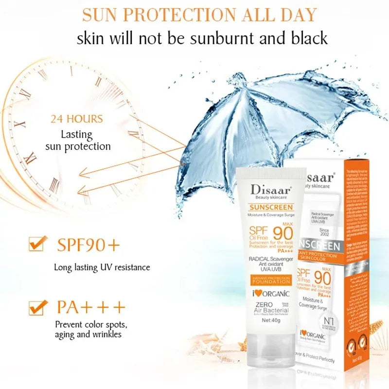 Protetor solar corporal facial à prova d'água spf 90 + uv creme solar protetor solar creme protetor de pele anti sol facial creme de proteção à beira-mar