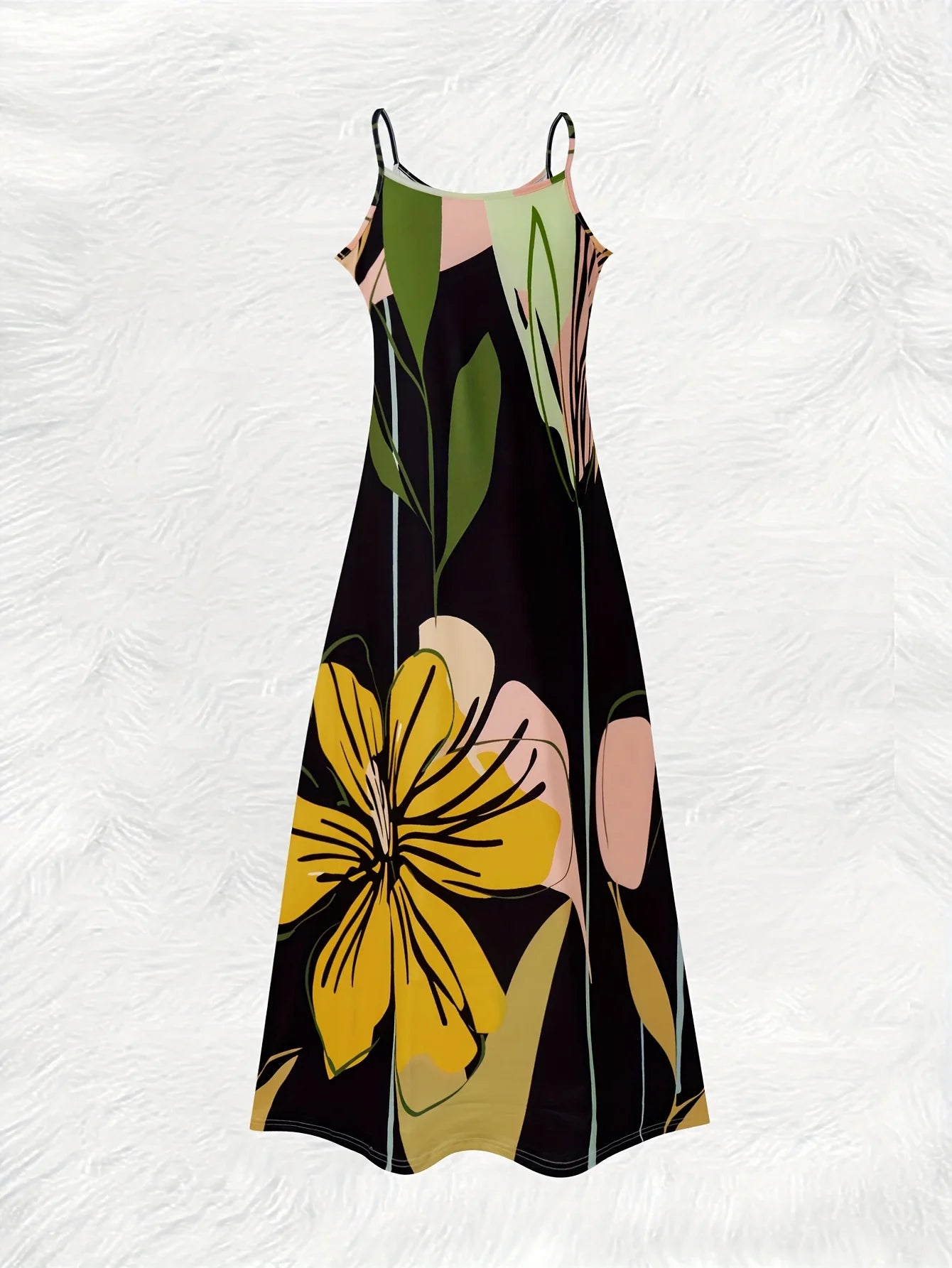 Vestido Longo Flora com Estampa Abstrata