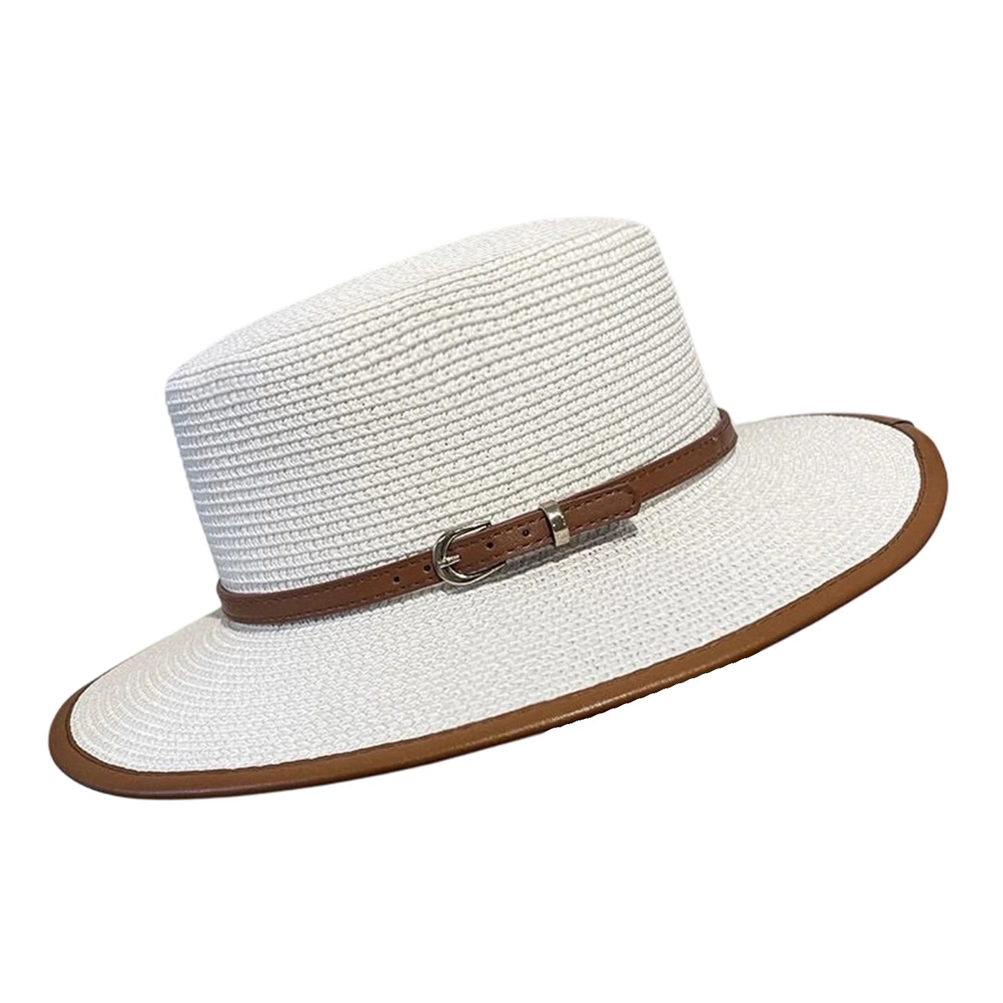 Chapéu de Palha Vintage Respirável para Praia e Sol Feminino